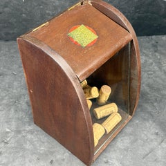 Mid-Century French Wood Wine Cork Holder, Hotels de la France 1950's
