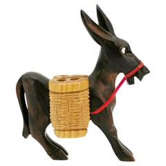 Mid-Century French Wooden Donke Cigarette Box, 1950s