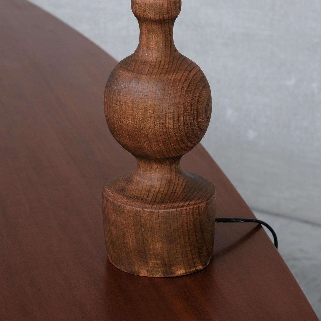 Mid-Century French Wooden Table Lamp In Good Condition In London, GB