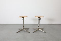 Sgabello da disegno regolabile Friso Kramer di metà secolo, compensato biondo