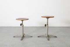 Sgabello da disegno ad altezza regolabile Friso Kramer, compensato biondo, metà secolo