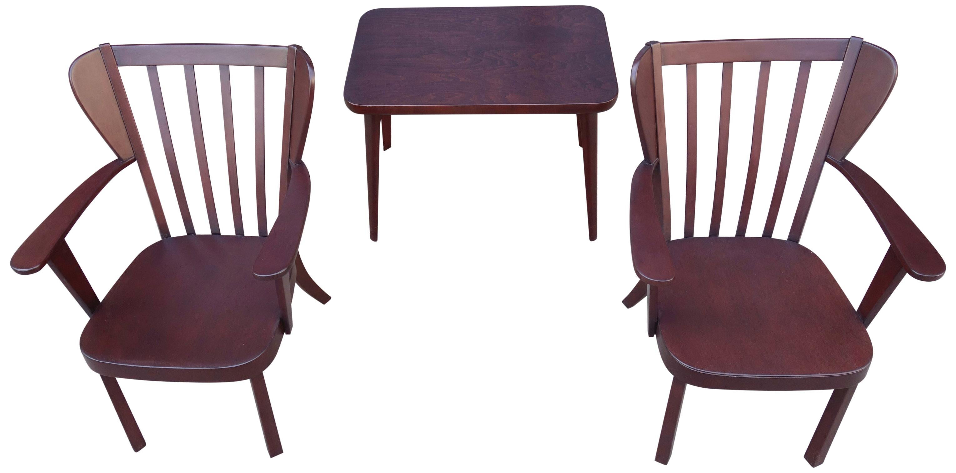 Midcentury Fritz Hansen Side Chairs and Side Table 4
