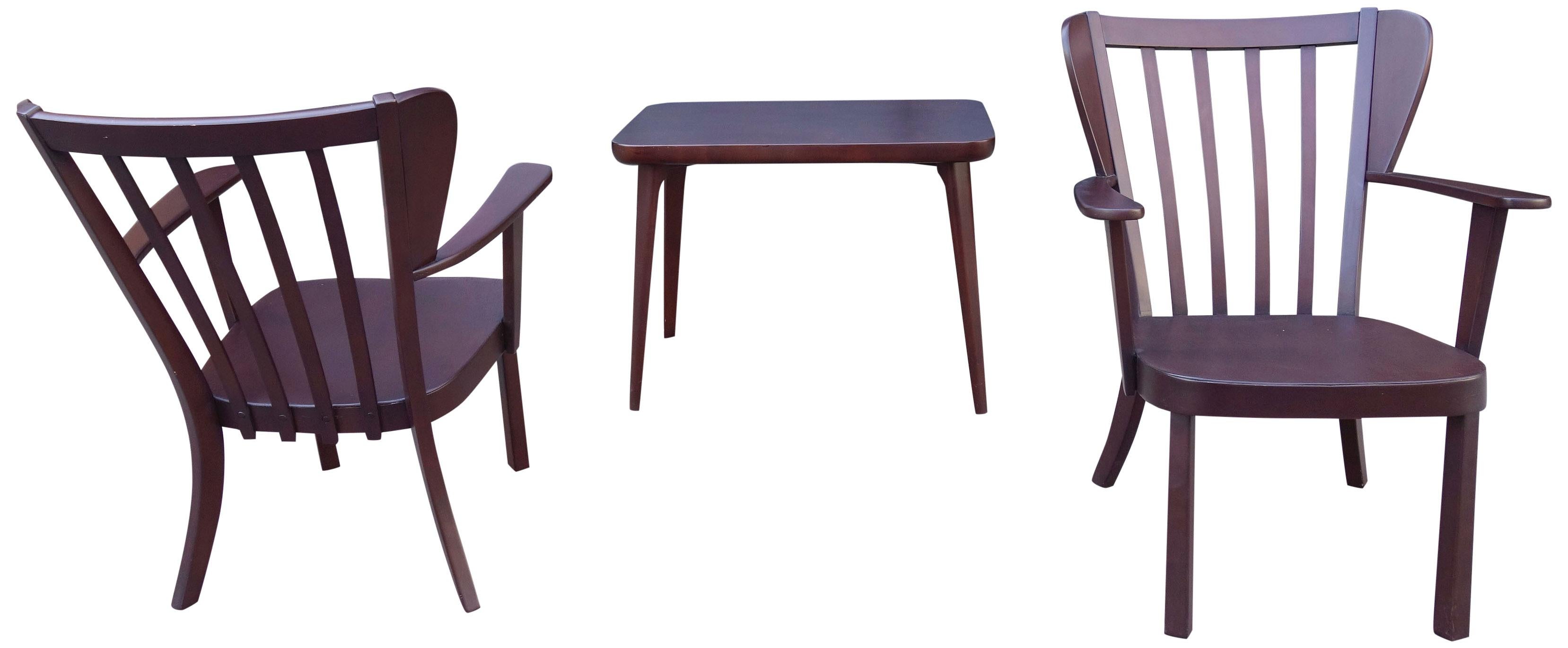 Midcentury Fritz Hansen Side Chairs and Side Table 5
