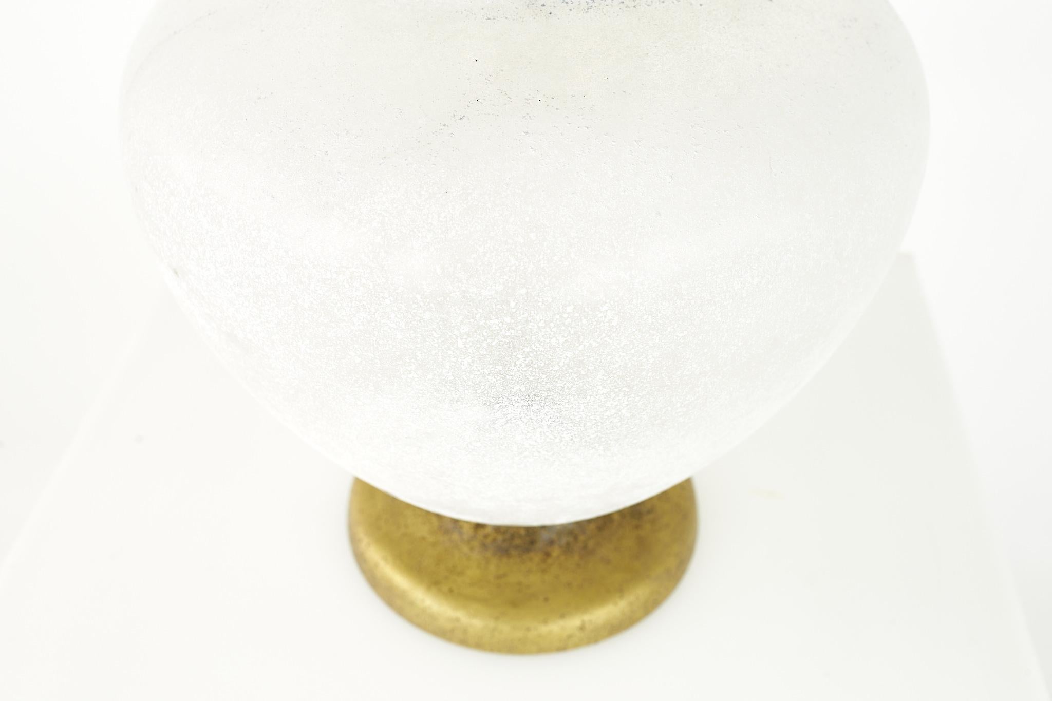 Mid Century Frosted Art Glass Gold Vase For Sale 1