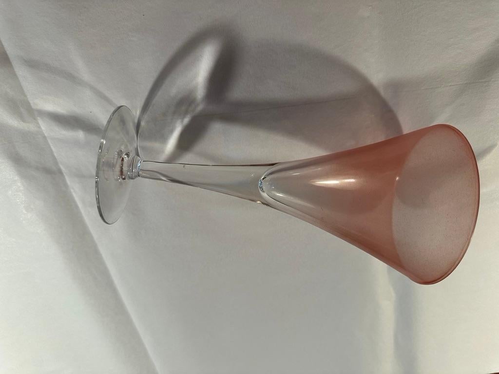 American Mid Century Frosted Chrystal Martini Glasses, very rare