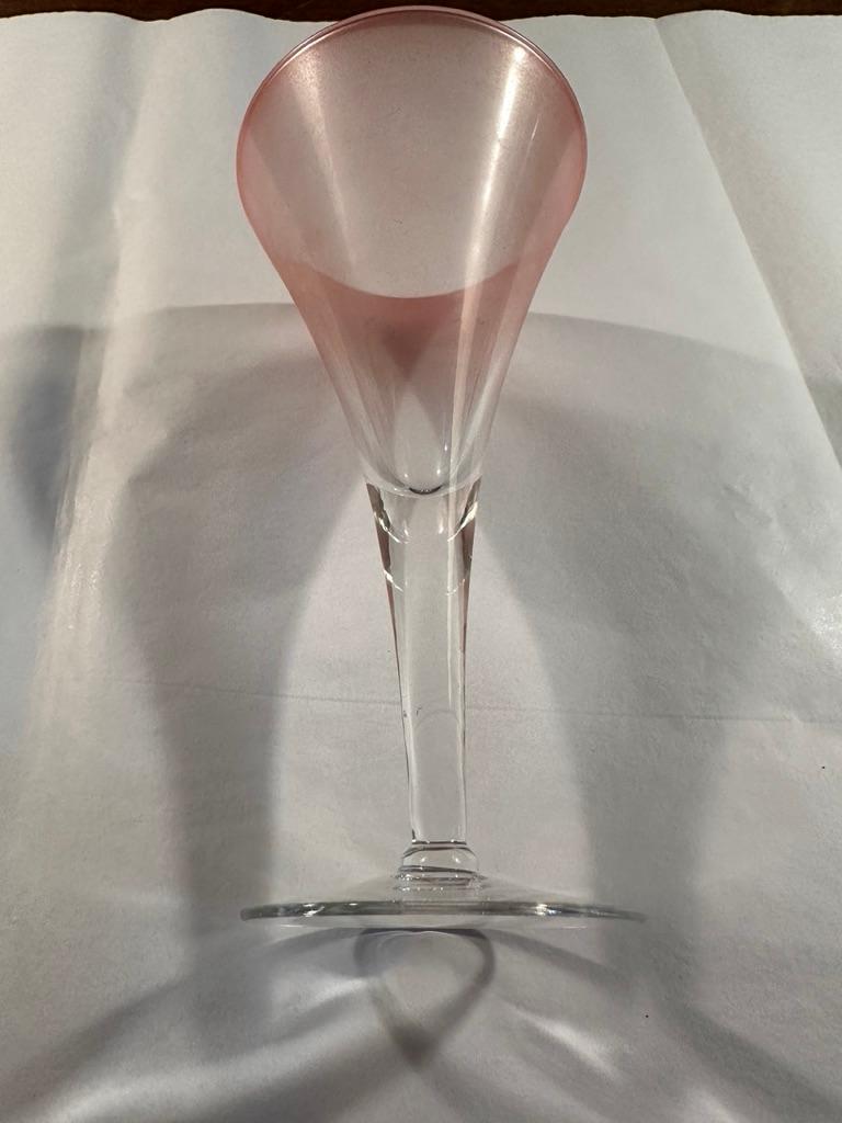 Mid-20th Century Mid Century Frosted Chrystal Martini Glasses, very rare