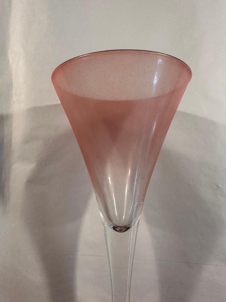 Mid Century Frosted Chrystal Martini Glasses, very rare 1