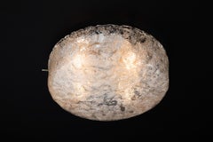 Mid-Century Frosted Ice Glass Ceiling Light by Kaiser Leuchten, 1960s Germany