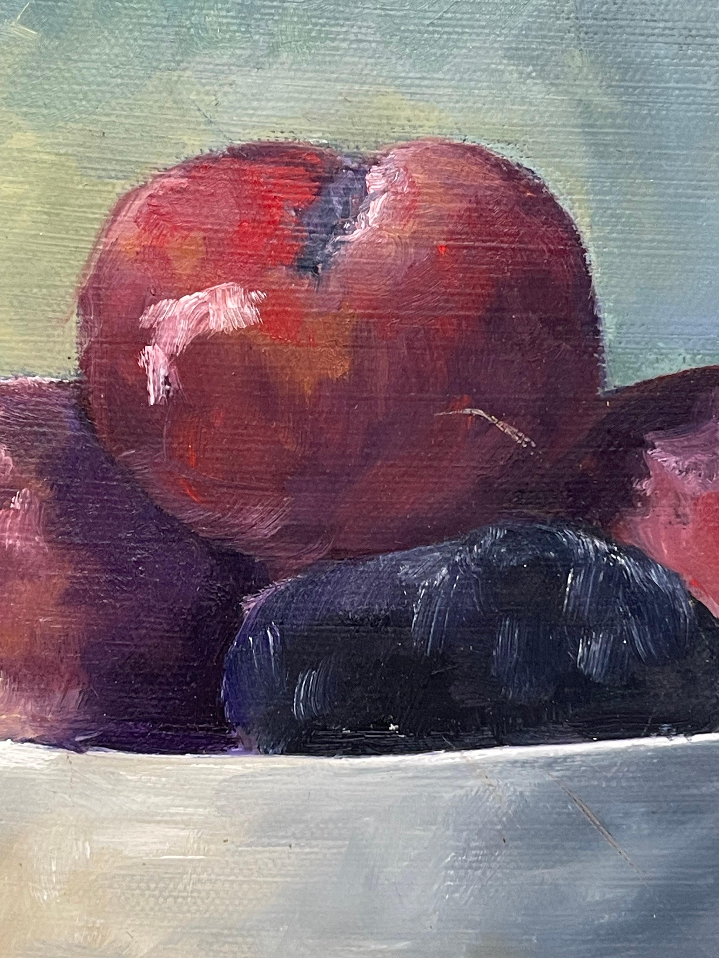 Obststillleben aus der Mitte des Jahrhunderts auf Leinwand im Angebot 7
