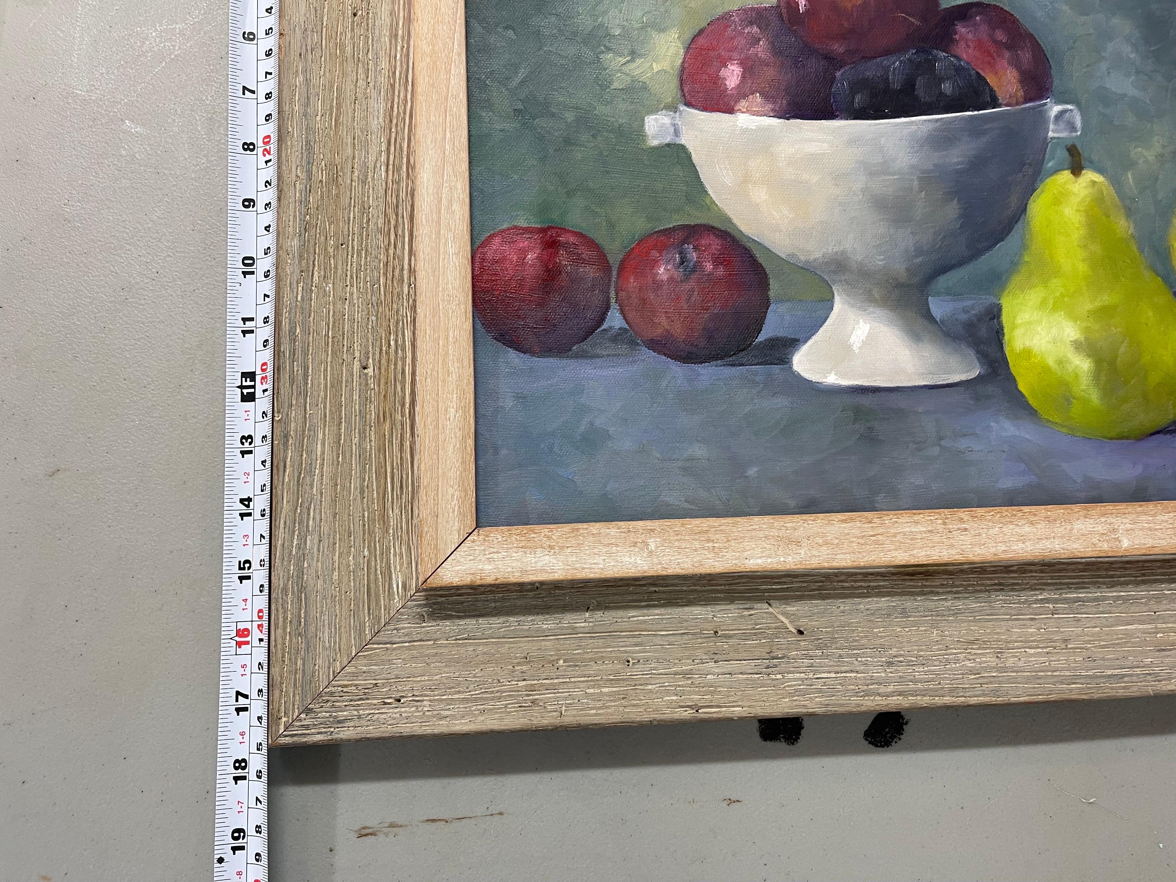 Obststillleben aus der Mitte des Jahrhunderts auf Leinwand im Angebot 13