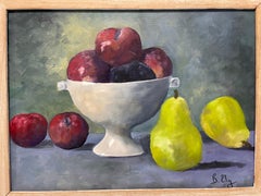 Mid Century Fruit Still Life on Canvas