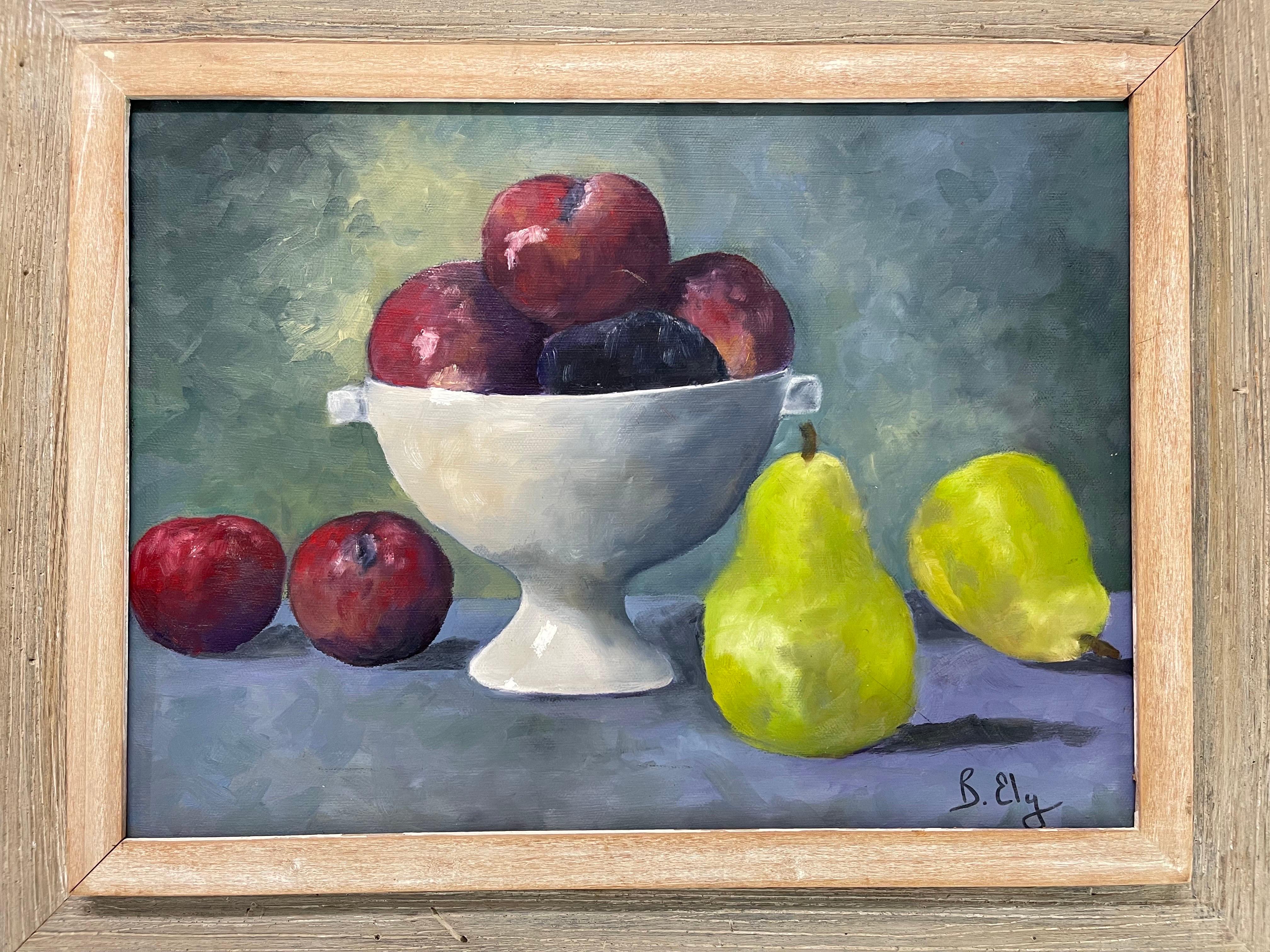 Obststillleben aus der Mitte des Jahrhunderts auf Leinwand (Moderne der Mitte des Jahrhunderts) im Angebot