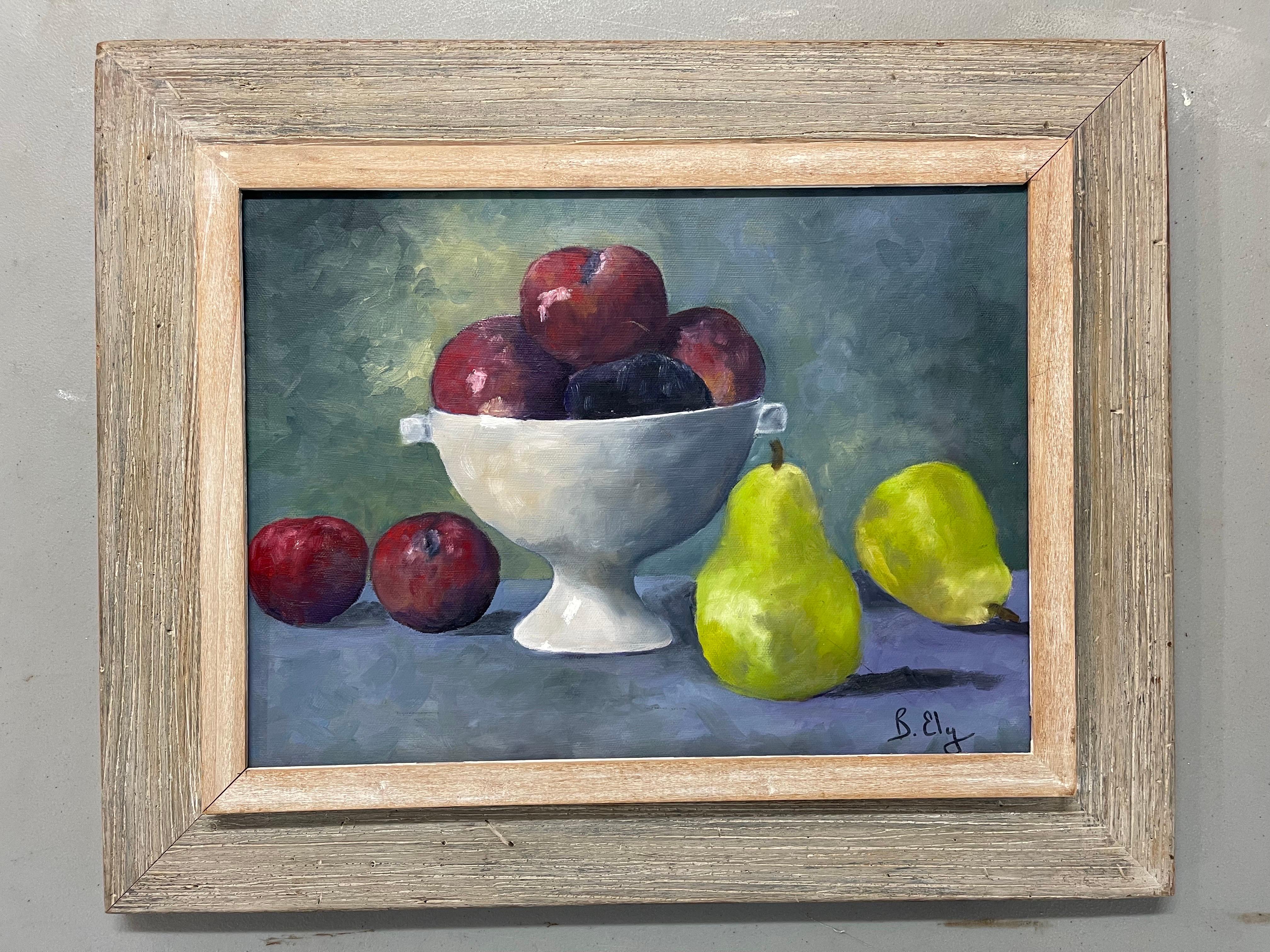 Obststillleben aus der Mitte des Jahrhunderts auf Leinwand (Mitte des 20. Jahrhunderts) im Angebot