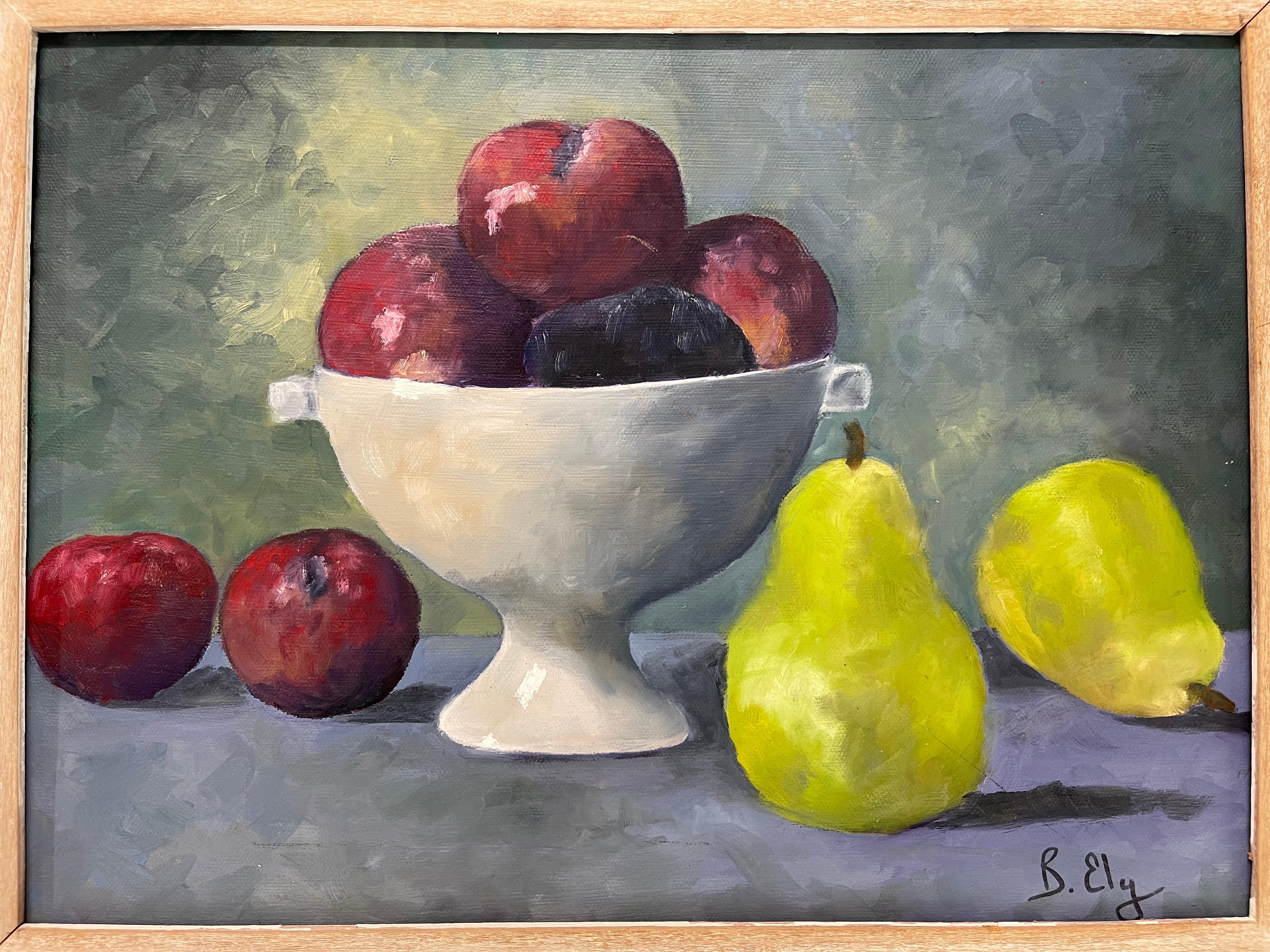 Obststillleben aus der Mitte des Jahrhunderts auf Leinwand im Angebot 1