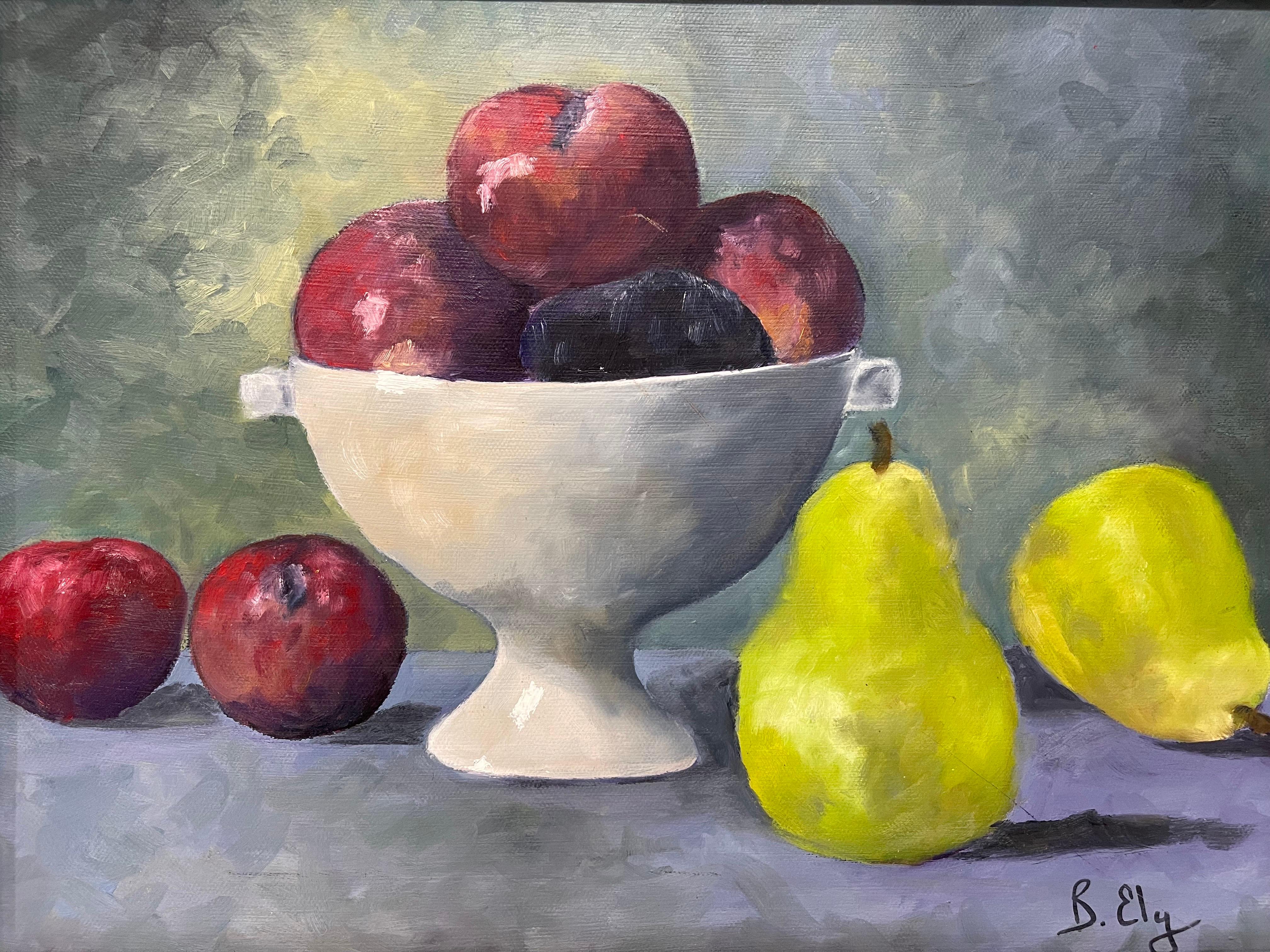 Obststillleben aus der Mitte des Jahrhunderts auf Leinwand im Angebot 2