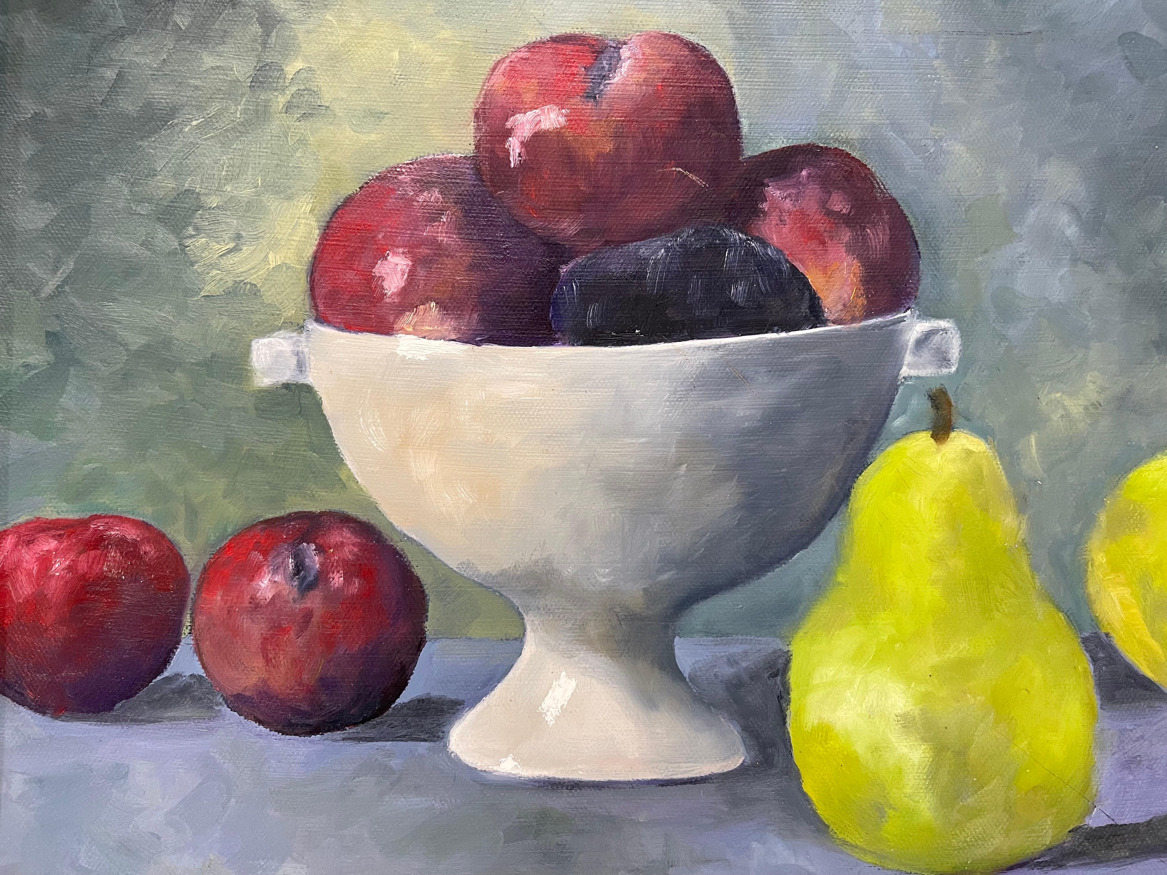 Obststillleben aus der Mitte des Jahrhunderts auf Leinwand im Angebot 3