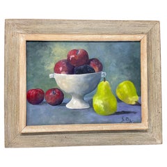 Mid Century Fruit Still Life on Canvas