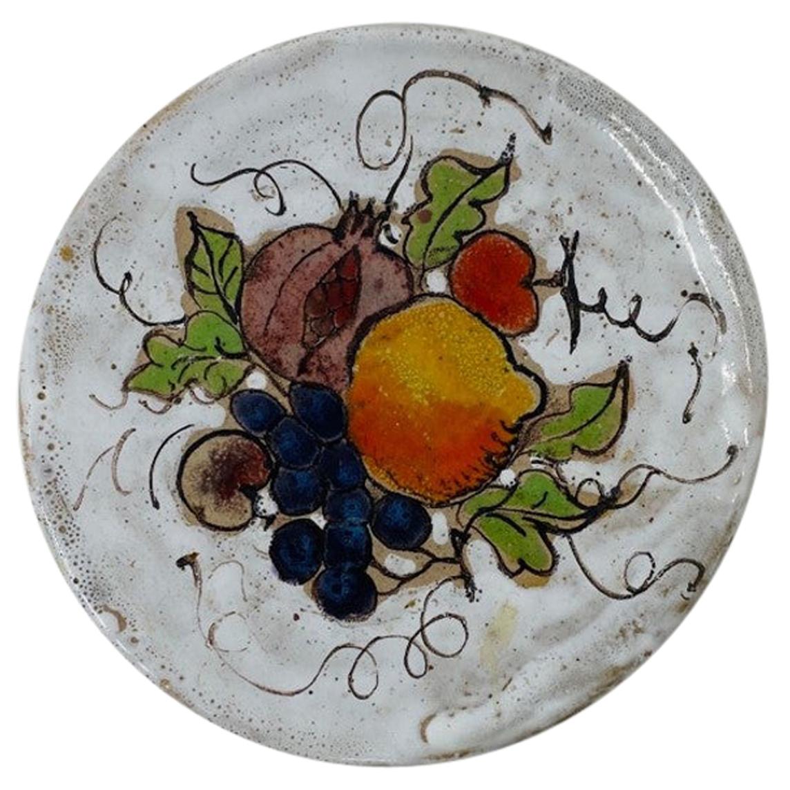 Mid Century “Fruit Still Life” Small Plate by Elio Schiavon