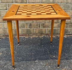 Mid Century Fruitwood Parquetry Game Table