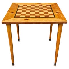 Mid Century Fruitwood Parquetry Game Table