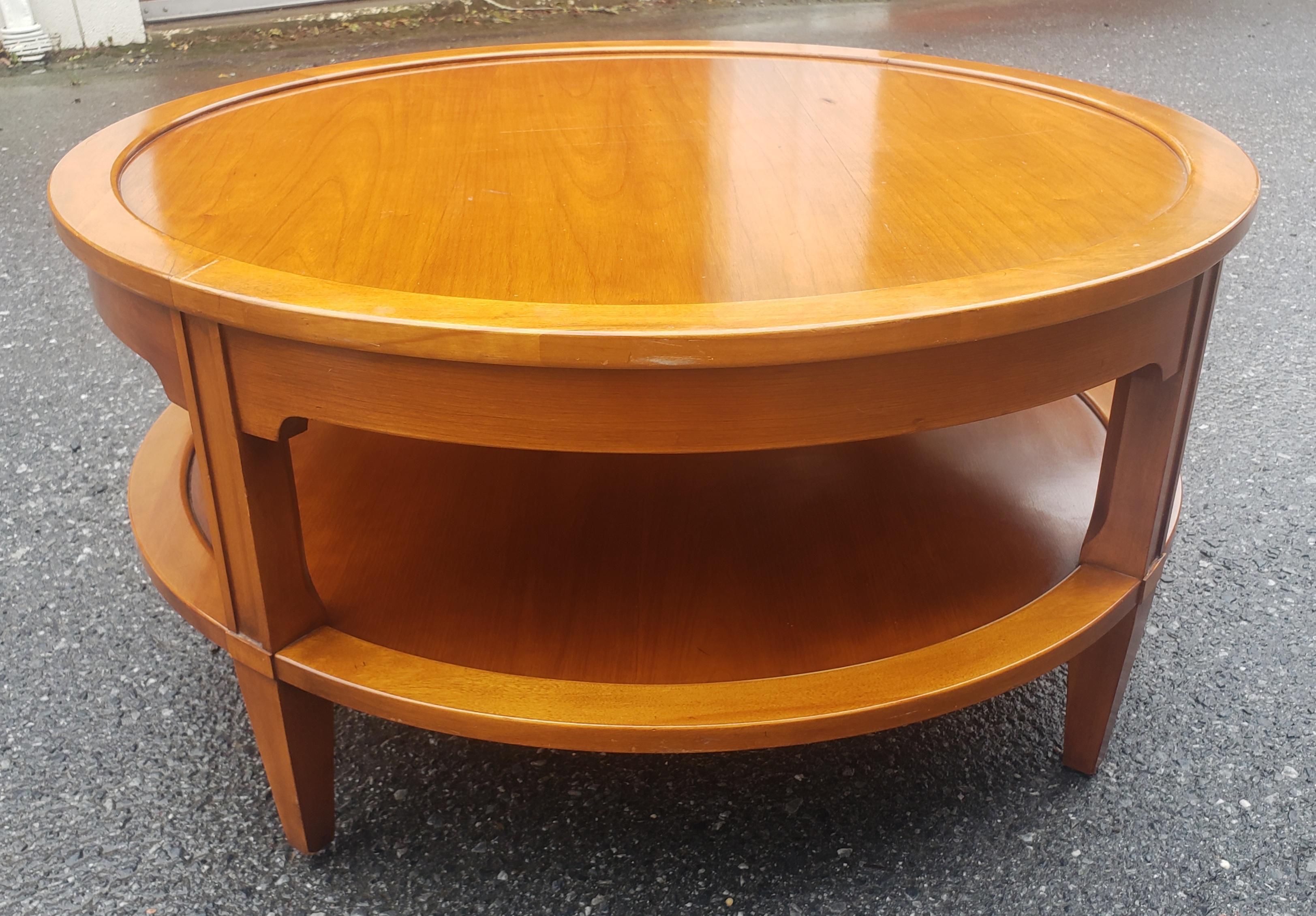 Adirondack MId-Century Fruitwood Two-Tier Coffee Table Cocktail Table For Sale