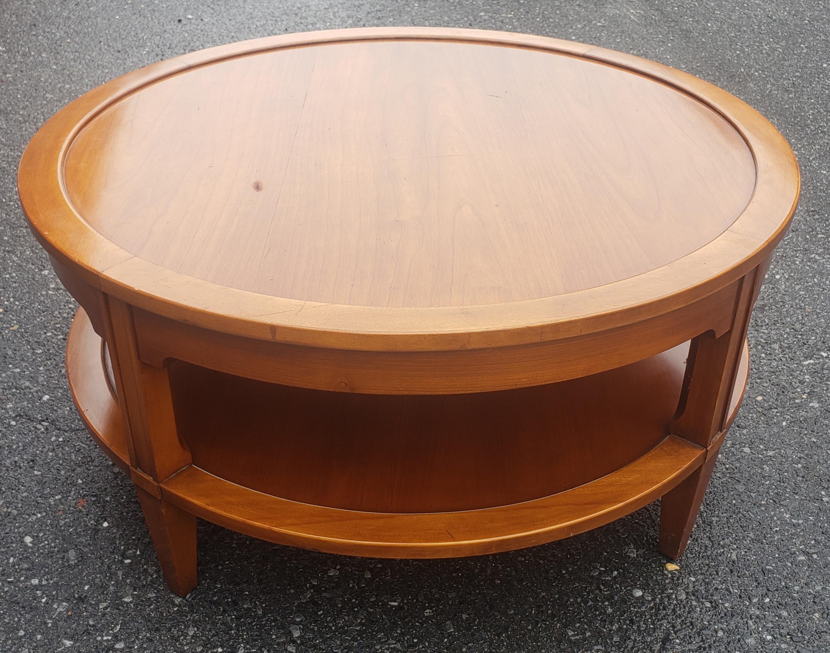 Stained MId-Century Fruitwood Two-Tier Coffee Table Cocktail Table For Sale