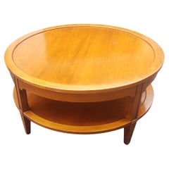 MId-Century Fruitwood Two-Tier Coffee Table Cocktail Table