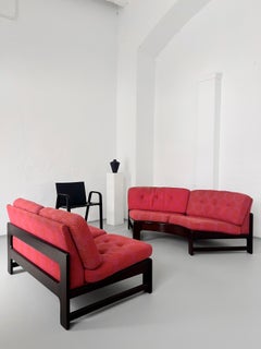 Mid-Century Fuchsia Low Modular Sofa Set, 1960s
