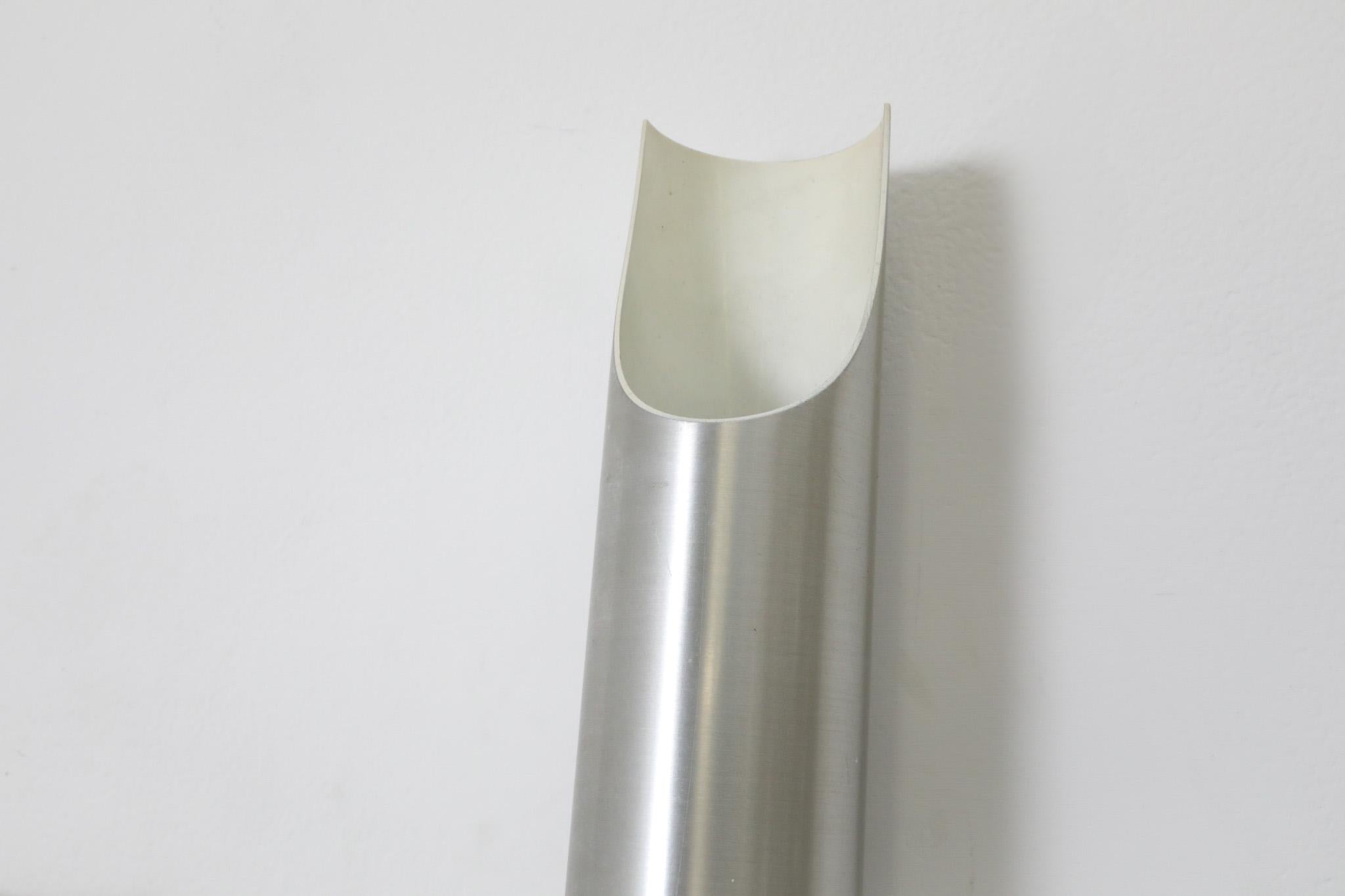 Mid-Century Fuga Aluminum Tubular Wall Lamps with Black Enameled Bases by RAAK For Sale 3