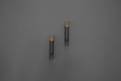 Mid-Century Fuga Aluminum Tubular Wall Lamps with Black Enameled Bases by RAAK
