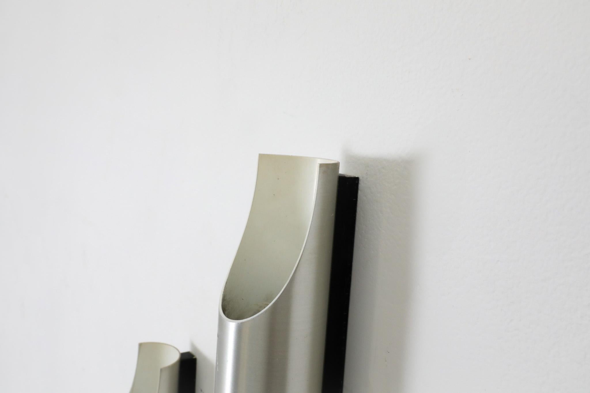 Mid-Century Fuga Aluminum Tubular Wall Lamps with Black Enameled Bases by RAAK For Sale 2