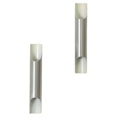 Mid-Century Fuga Aluminum Tubular Wall Lamps with Black Enameled Bases by RAAK