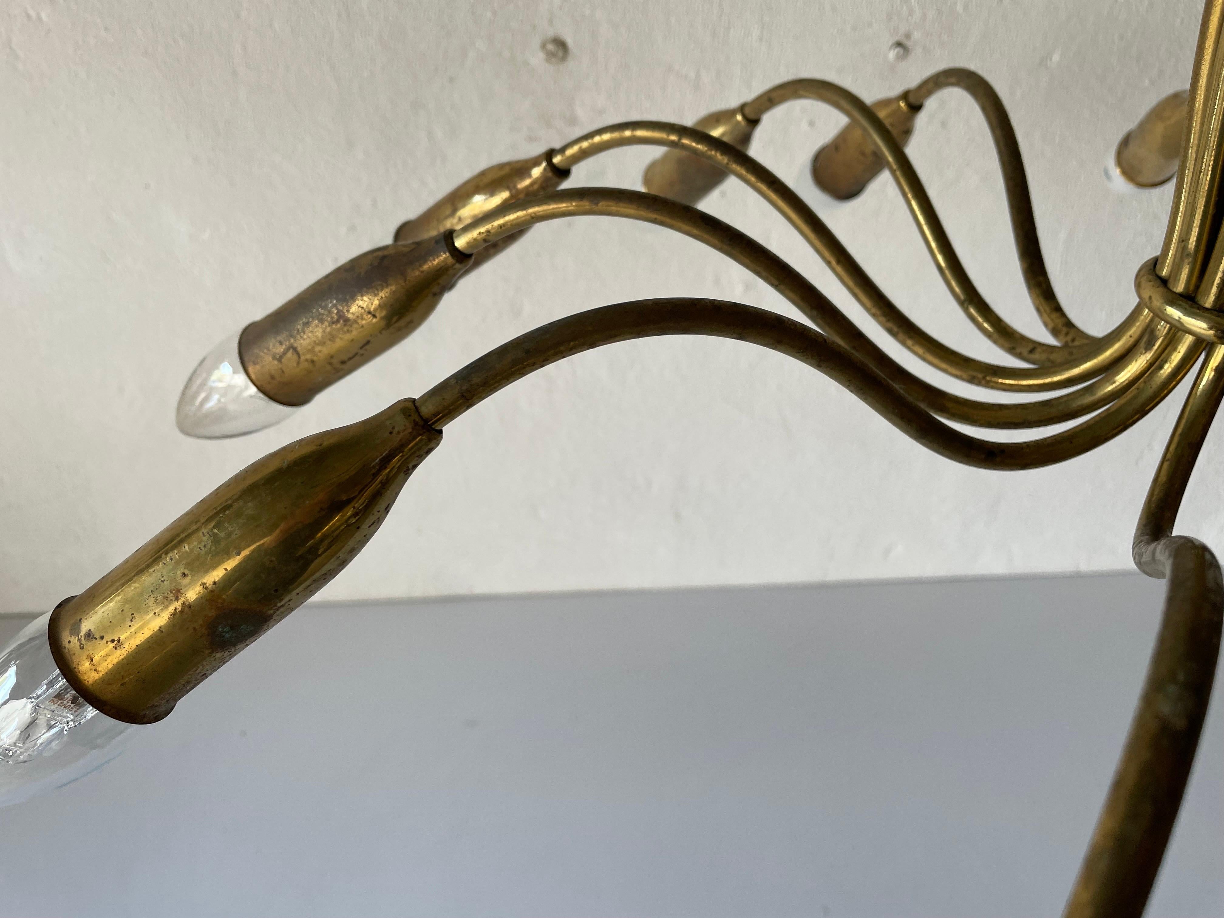Mid-Century Full Brass 12-Armed Sputnik Chandelier, 1950s, Germany For Sale 11
