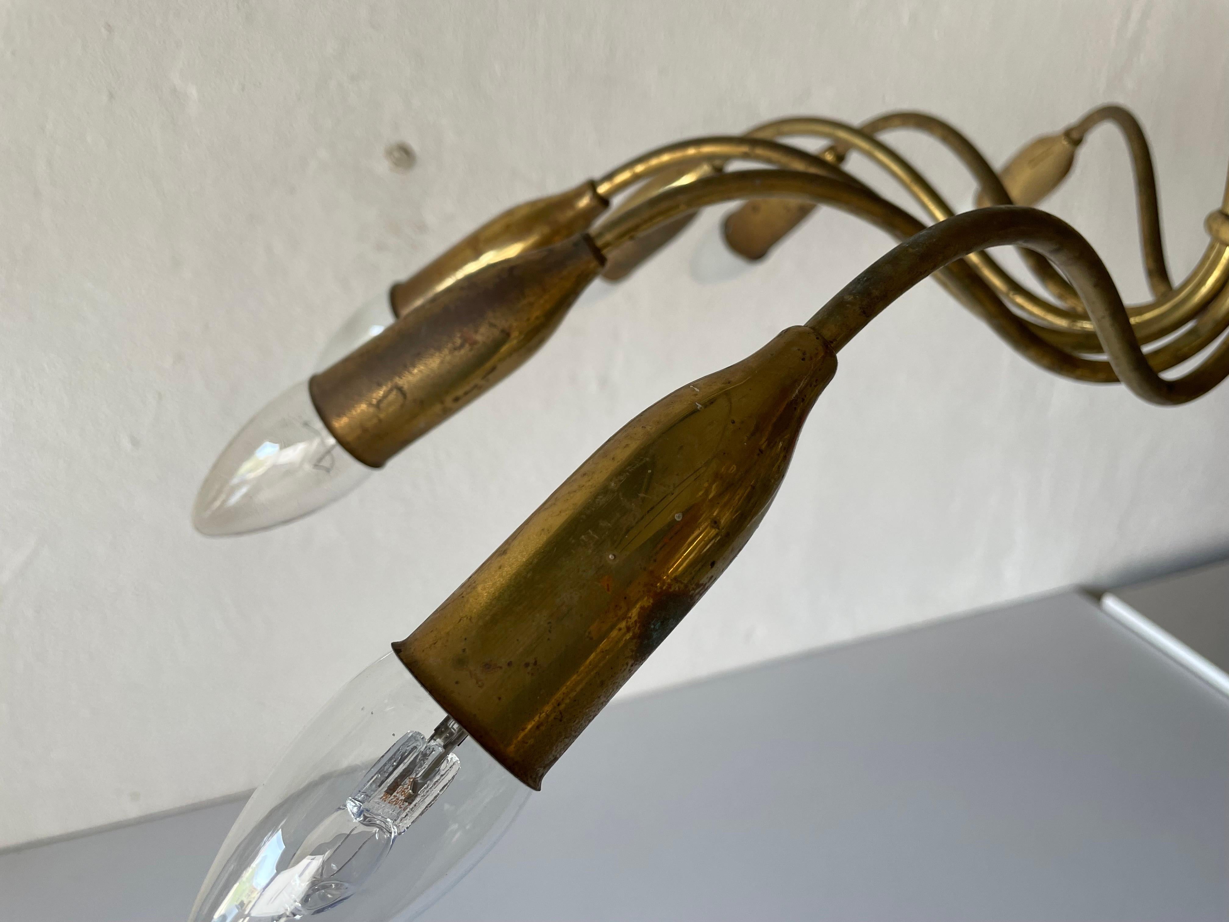 Mid-Century Full Brass 12-Armed Sputnik Chandelier, 1950s, Germany For Sale 12