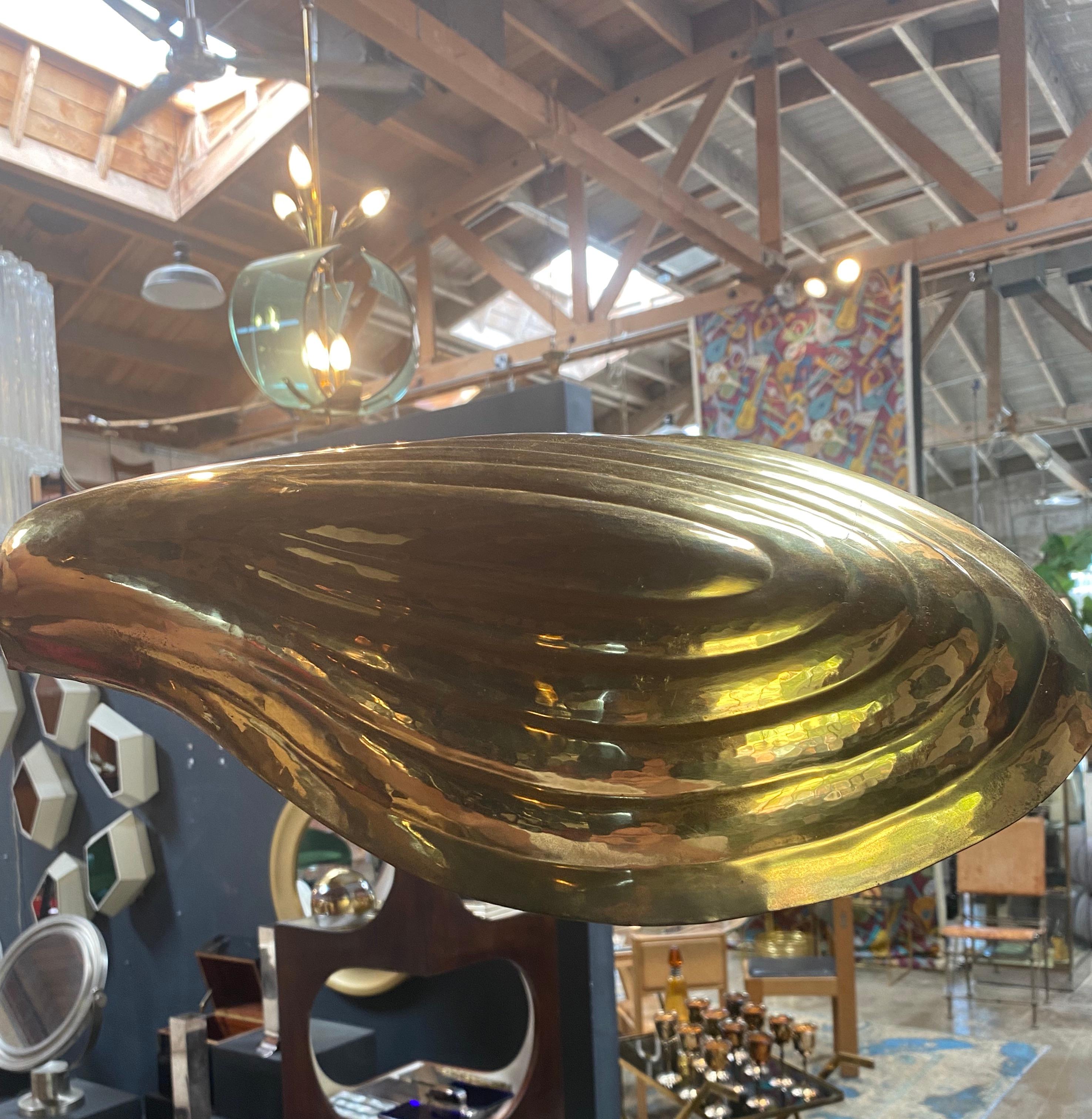 Mid Century Full brass Floor lamp 1970s Italy Attributed to Tommaso Barbi In Good Condition For Sale In Los Angeles, CA
