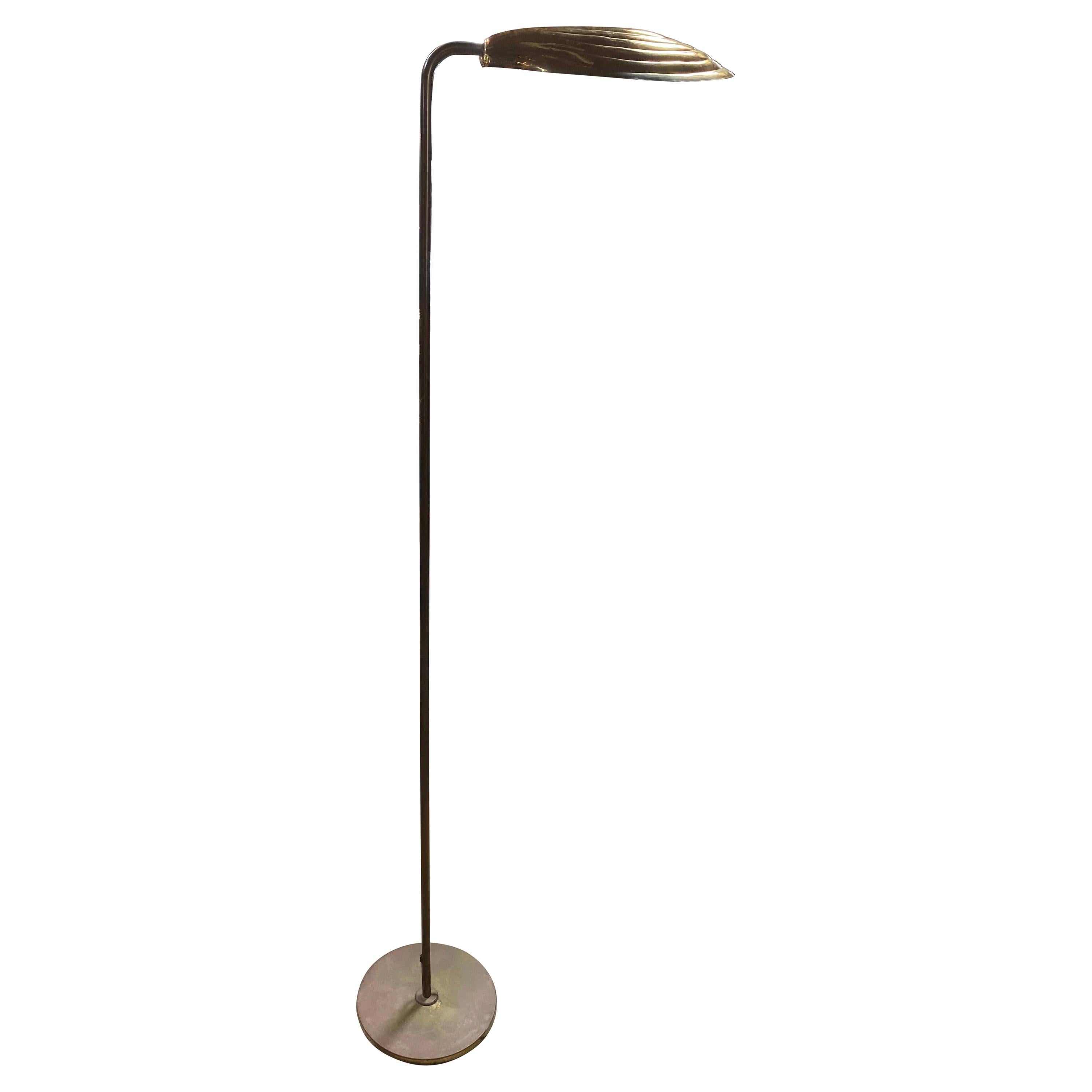 Mid Century Full brass Floor lamp 1970s Italy Attributed to Tommaso Barbi For Sale