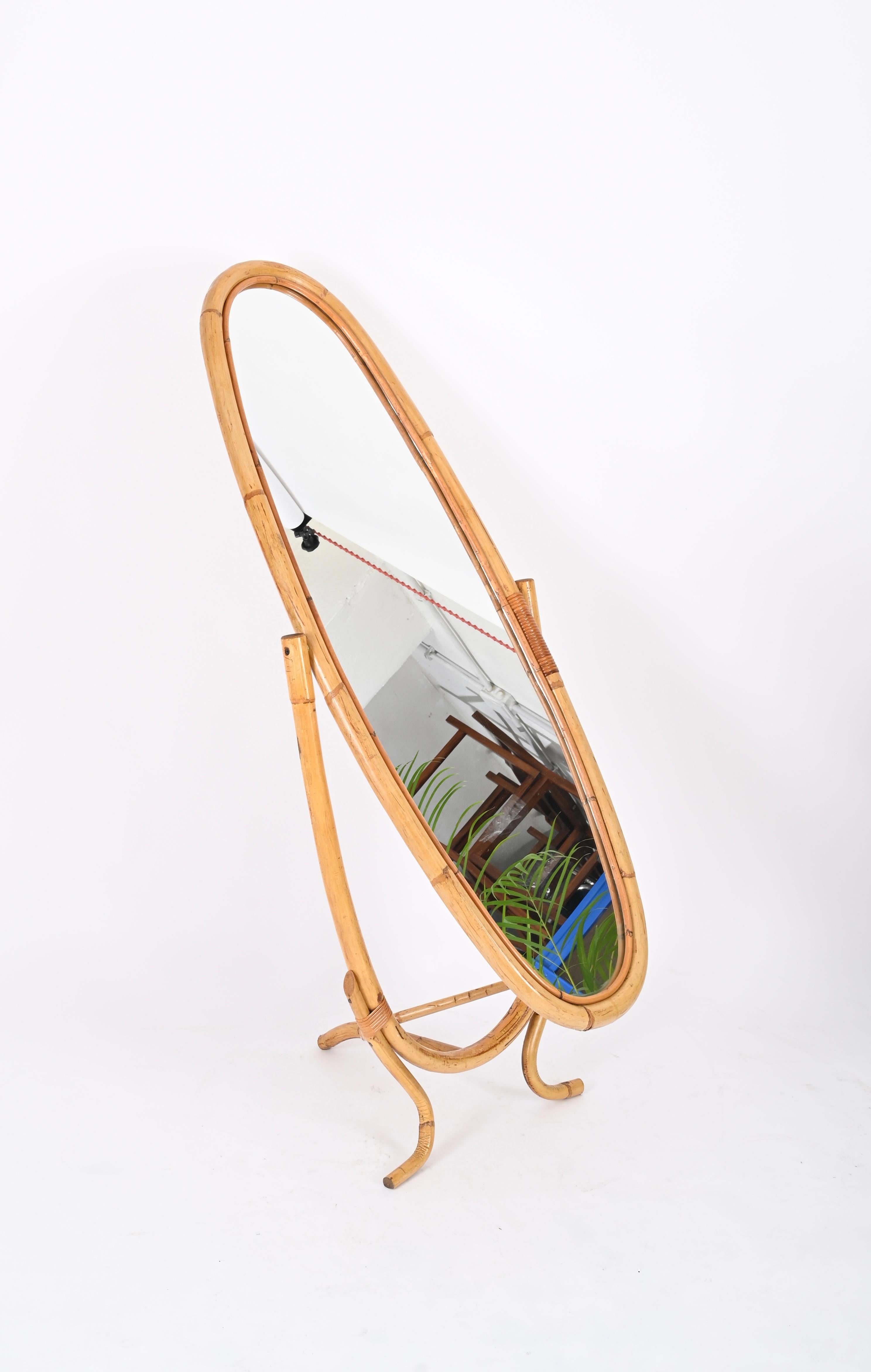 wicker full length mirror