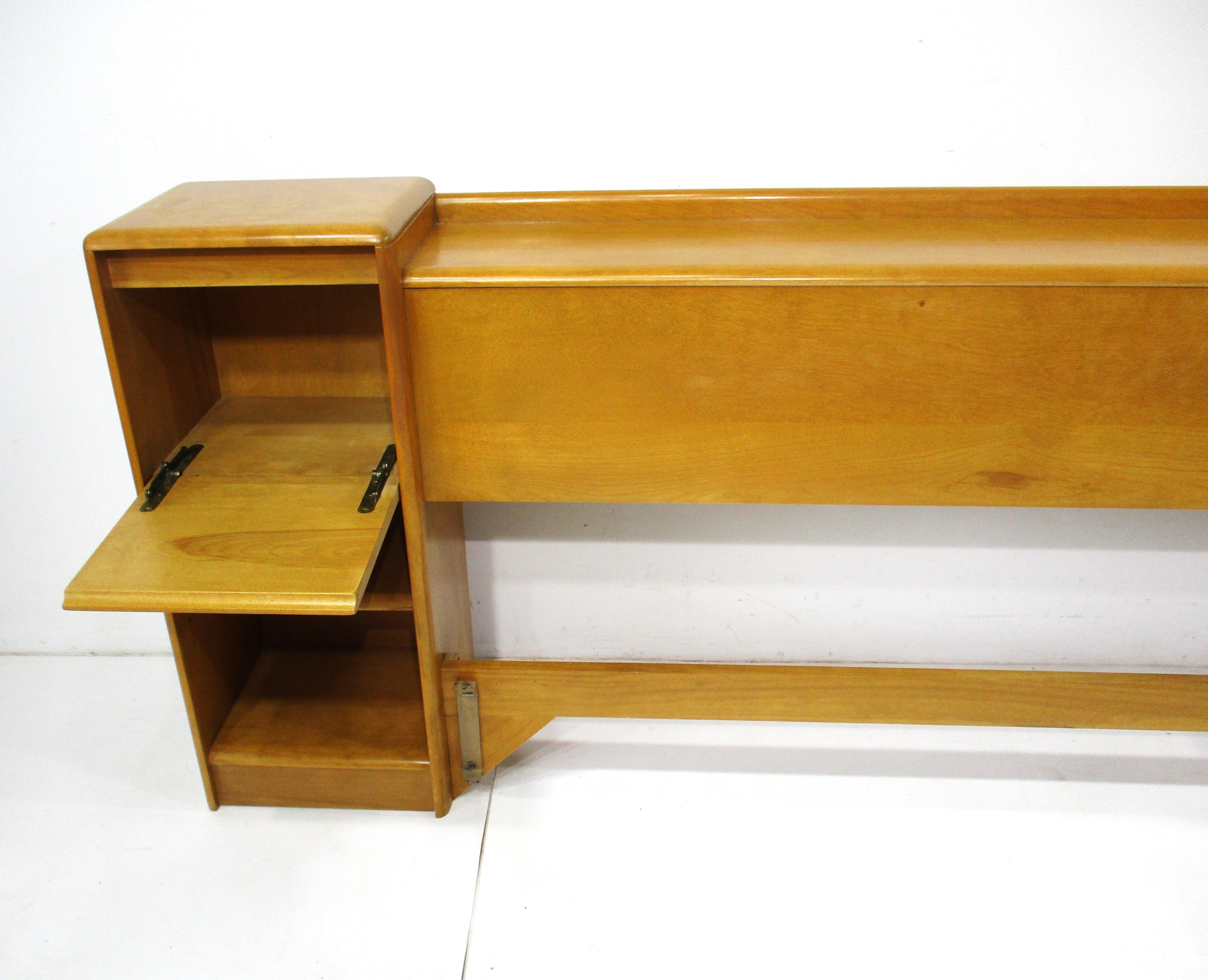 Maple Heywood Wakefield Mid Century Full Size Headboard by Jiranek / Herrmann For Sale