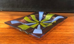 Cenicero de vidrio fundido de mediados de siglo by Higgins