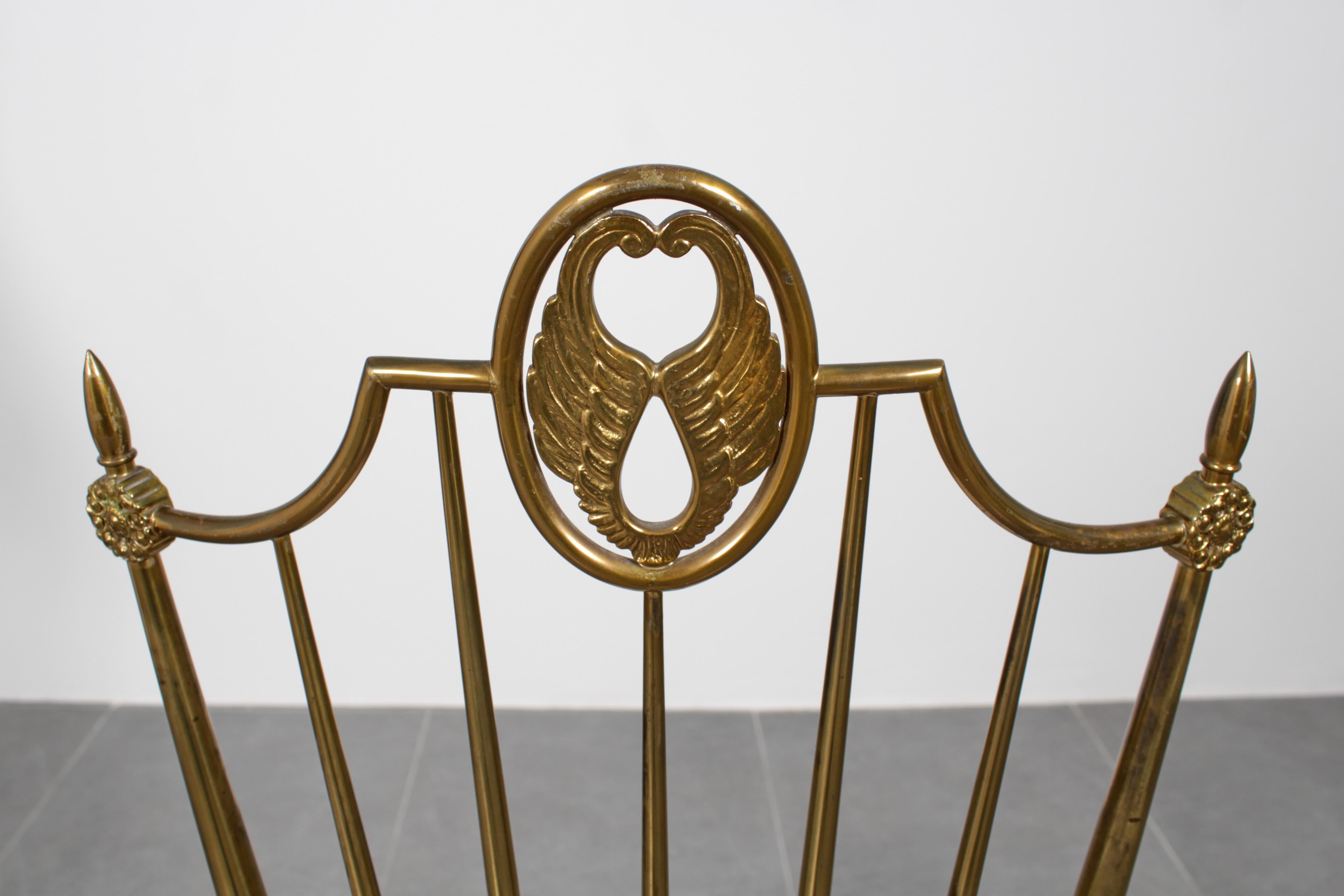 Mid-Century G. Descalzi High Espalier Dining Chairs Brass Set of 6,  Italie années 50 en vente 11