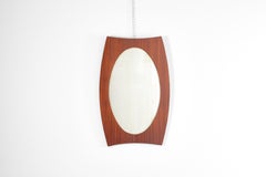 Specchio da parete ovale in legno in stile modernista G. Frattini, metà del secolo 60s Italia