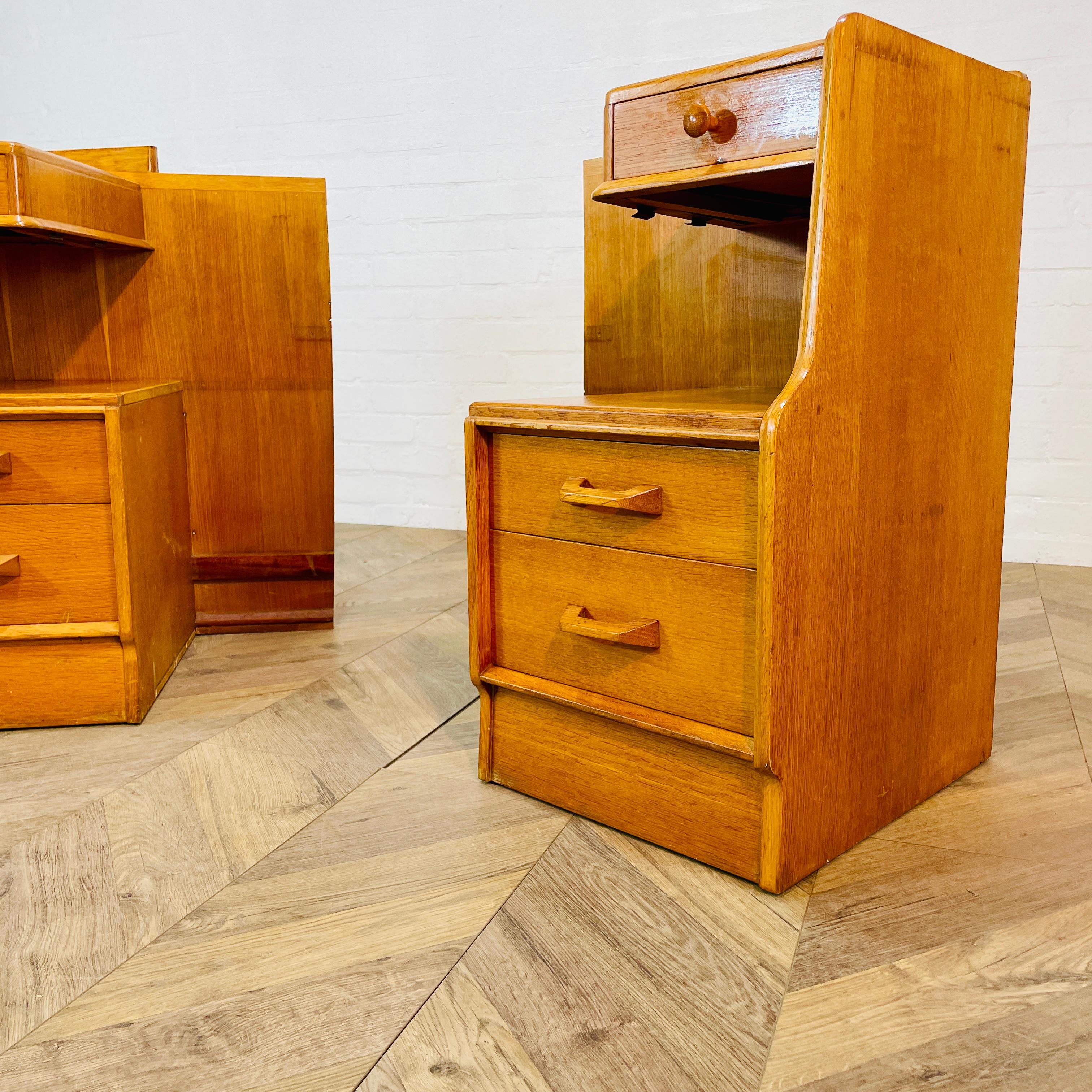 British Mid Century G Plan 'Brandon' Bedside Cabinets, Set of 2, 1950s For Sale