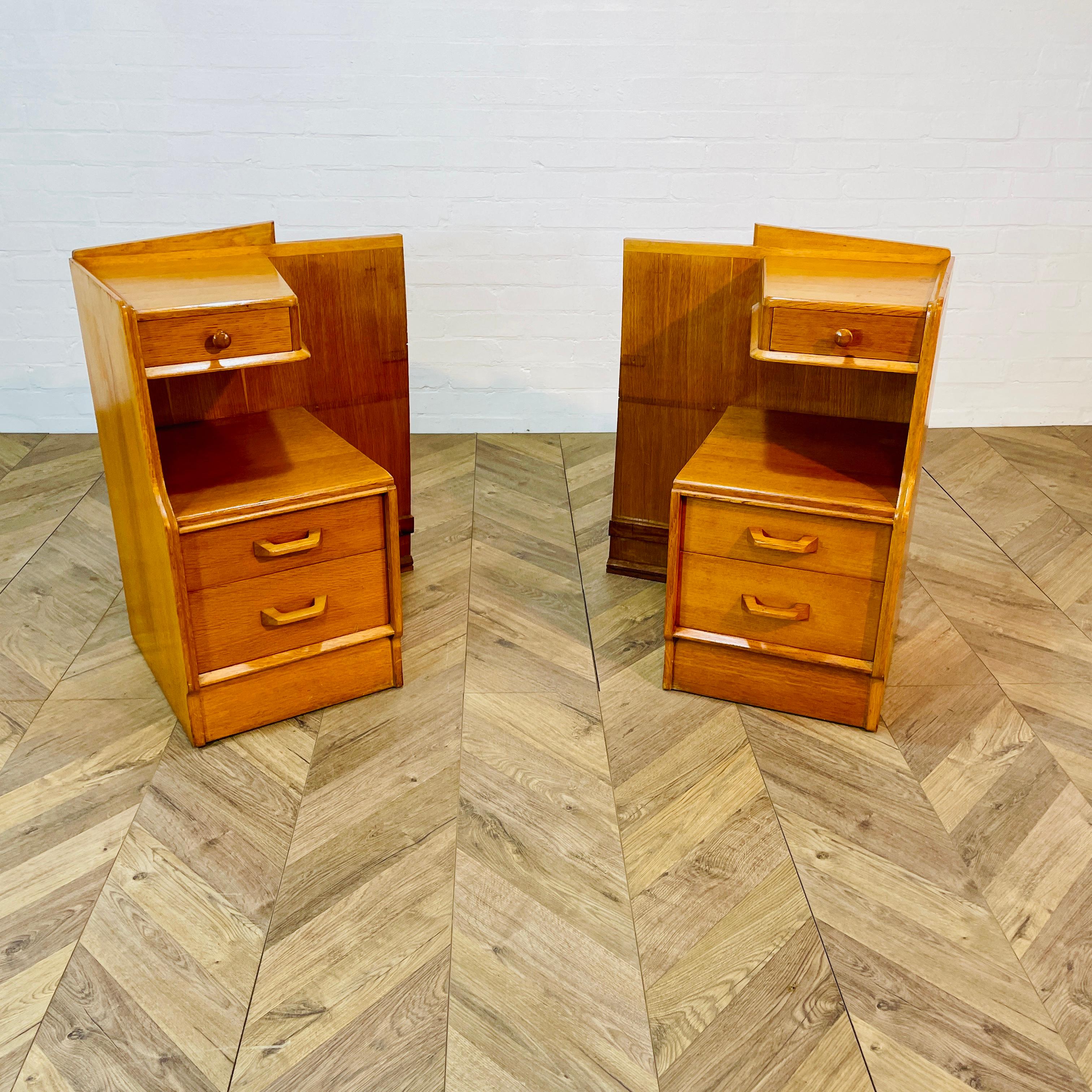 Mid Century G Plan 'Brandon' Bedside Cabinets, Set of 2, 1950s In Good Condition For Sale In Ely, GB