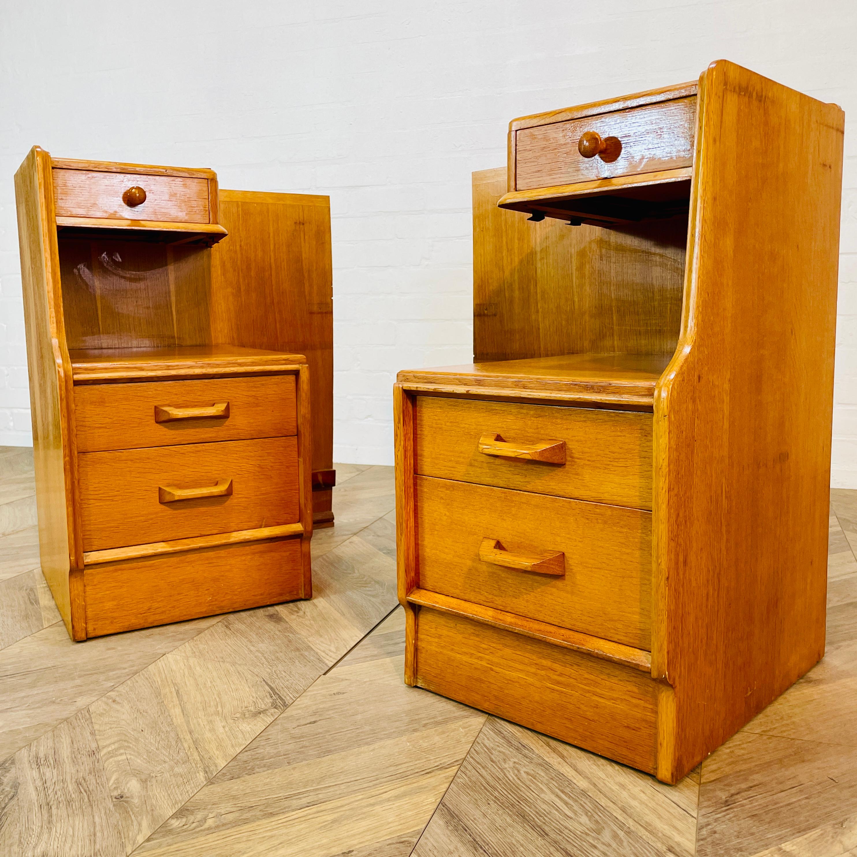 Mid Century G Plan 'Brandon' Bedside Cabinets, Set of 2, 1950s In Good Condition For Sale In Ely, GB
