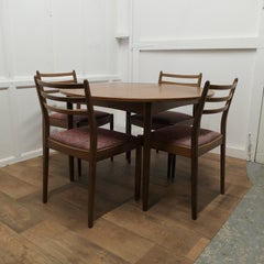 Mid Century G Plan Circular Extending Dining Table and 4 Chairs
