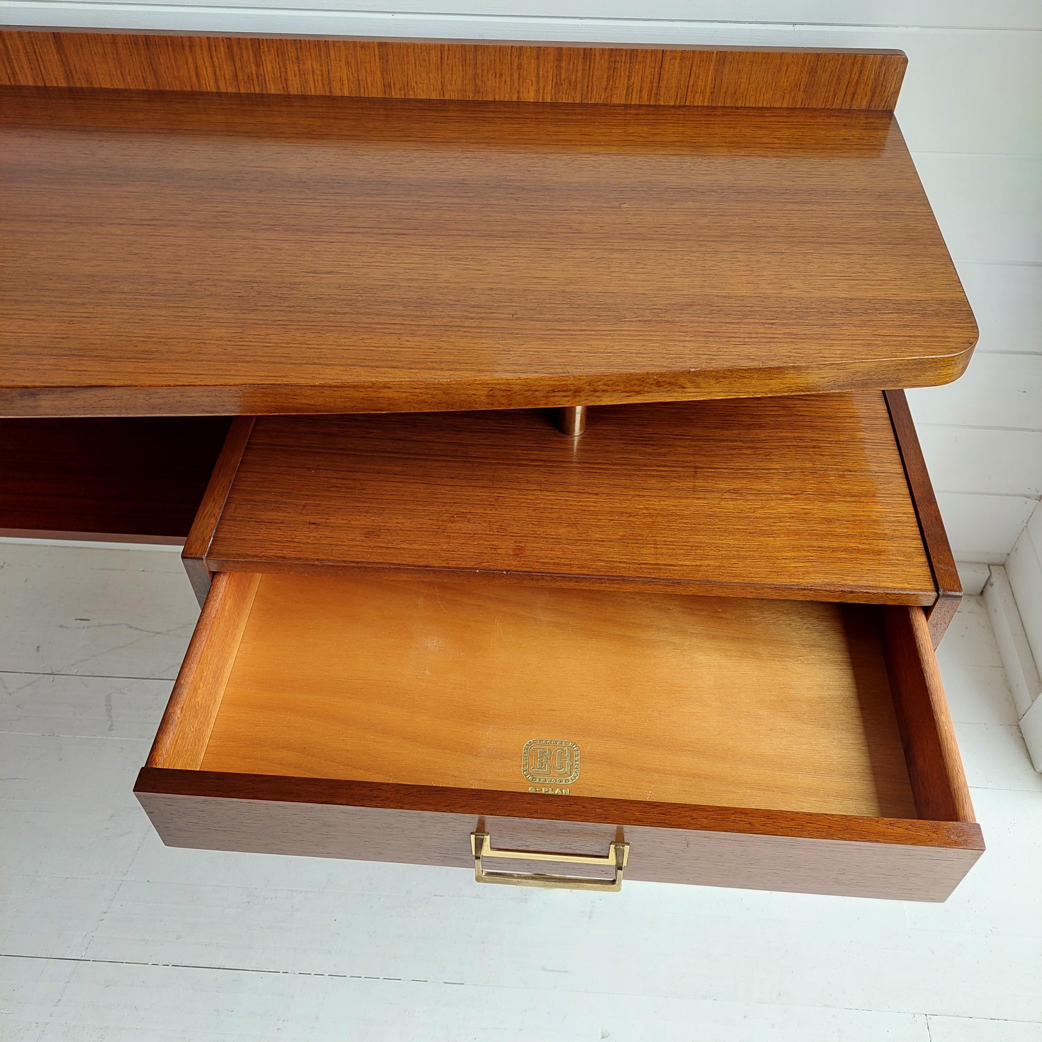 Mid Century G Plan E Gomme Floating Desk / Dressing Table in Tola, 1960s 3