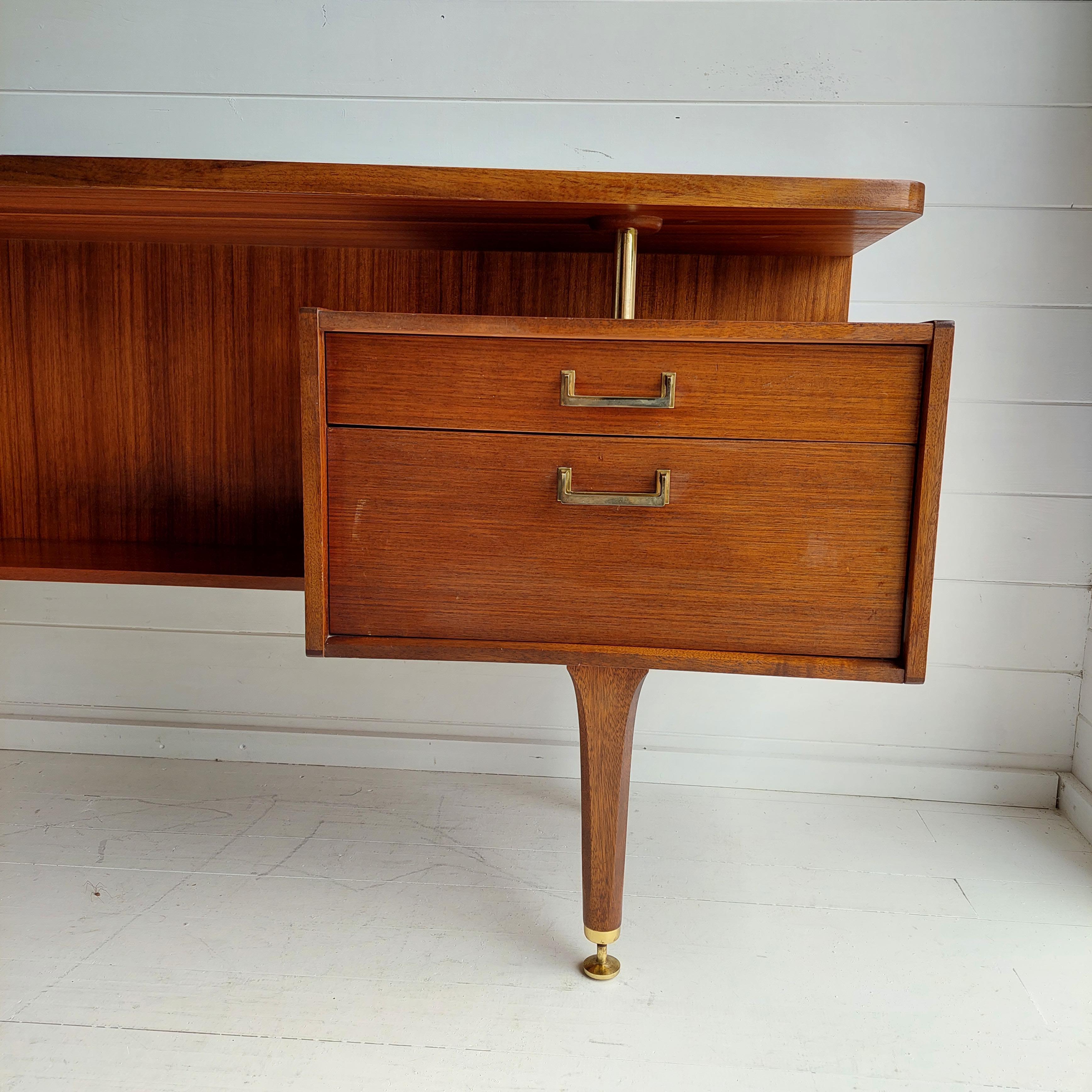Mid Century G Plan E Gomme Floating Desk / Dressing Table in Tola, 1960s 12