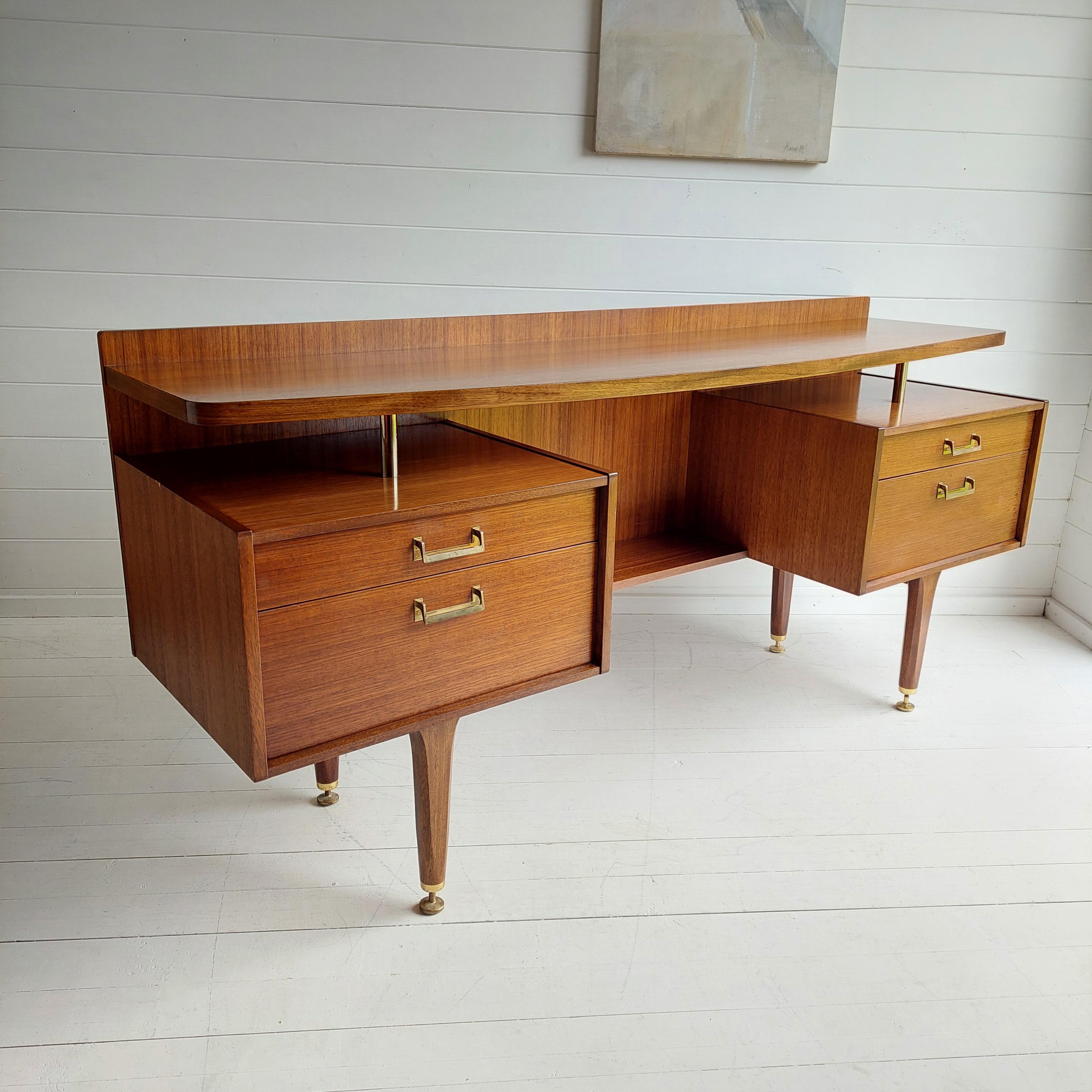 British Mid Century G Plan E Gomme Floating Desk / Dressing Table in Tola, 1960s