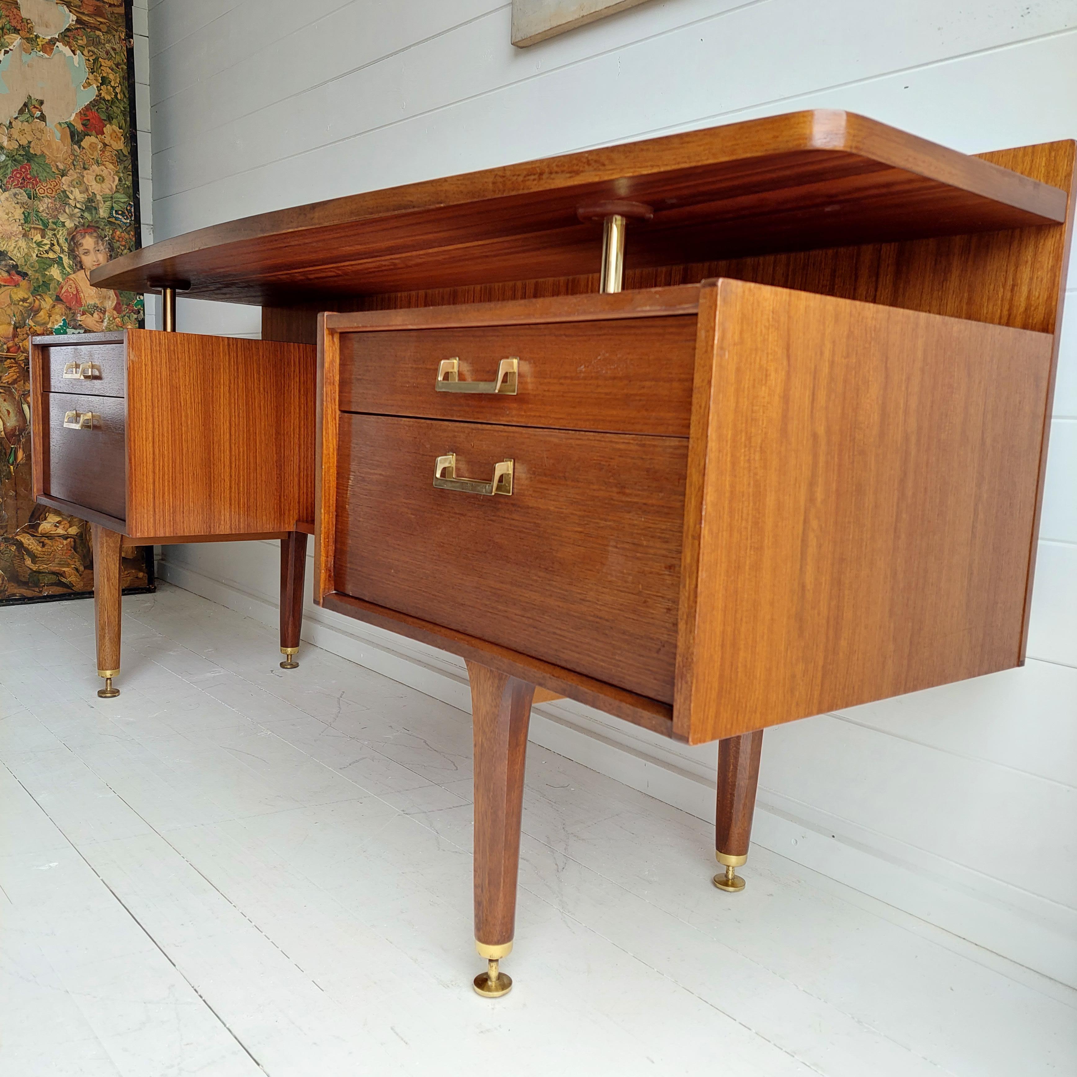 20th Century Mid Century G Plan E Gomme Floating Desk / Dressing Table in Tola, 1960s