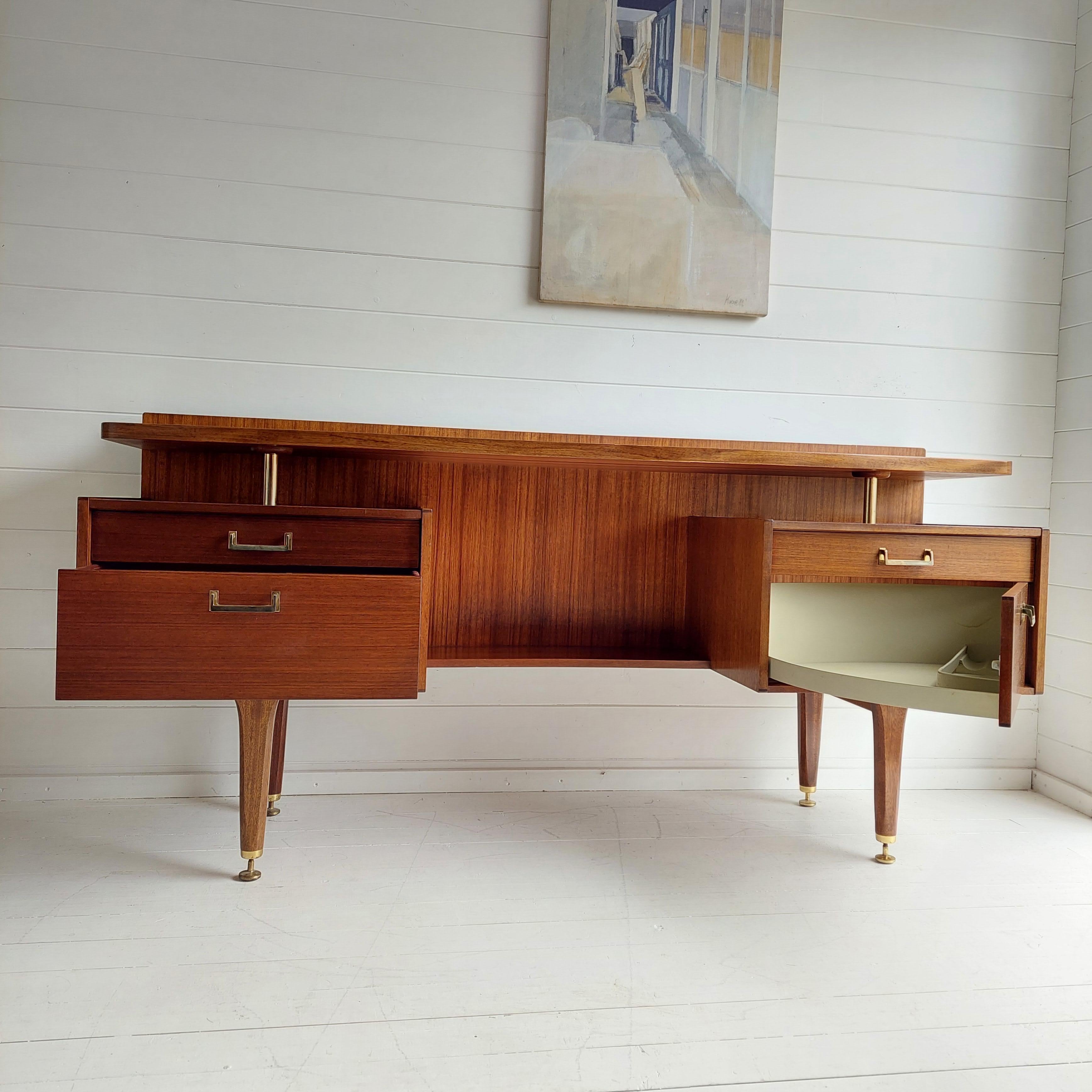 Mid Century G Plan E Gomme Floating Desk / Dressing Table in Tola, 1960s 1